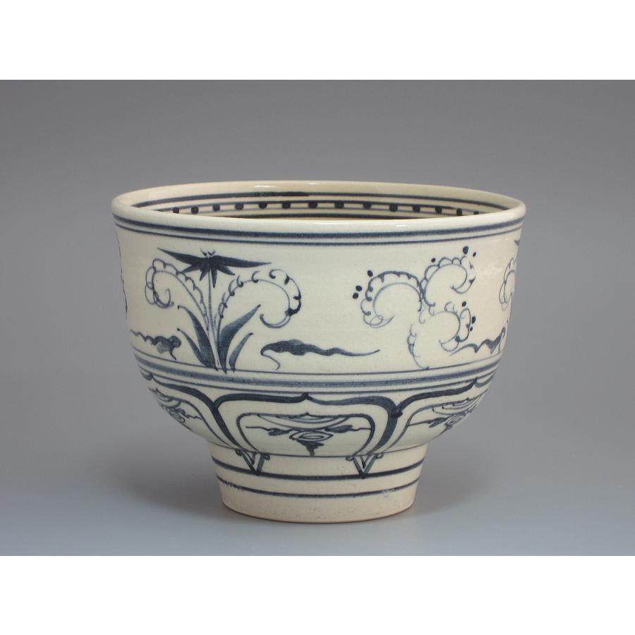 古曽部焼 高槻古曽部 寒川義崇造 立鷺 汲出茶碗 五客 共箱 M R5724 古