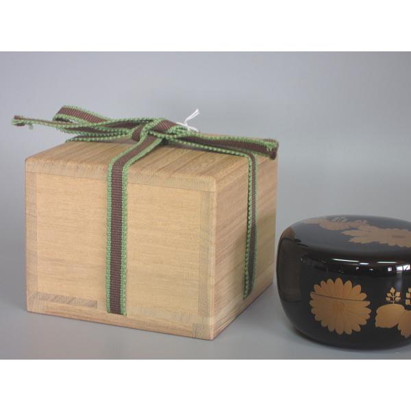 菊桐蒔絵黒平棗 輪島塗 田中勝月造 桐箱 : 茶道具商 越中屋 - 通販