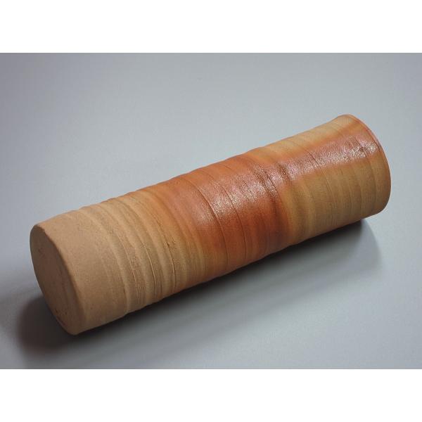 備前焼 火襷筒花入 桃山窯 木村桃蹊堂造 共箱 : 茶道具商 越中屋