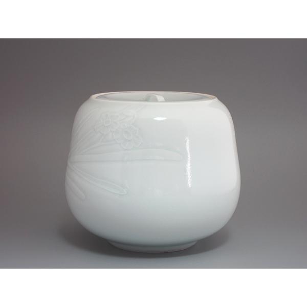 青白磁刻花紋 水仙水指 樋渡陶六造 共箱 : 茶道具商 越中屋 - 通販