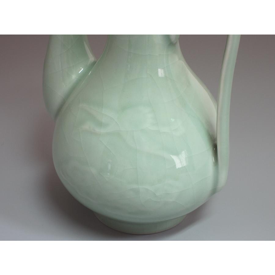 中国龍泉窯 青磁雲鶴紋水注／水指／水瓶／急須／ティーポット （本体