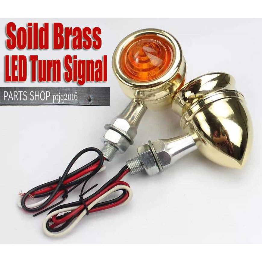 Hurley（ハーレー） 真鍮 LED ウィンカー 4個 ブラス ビンテージ