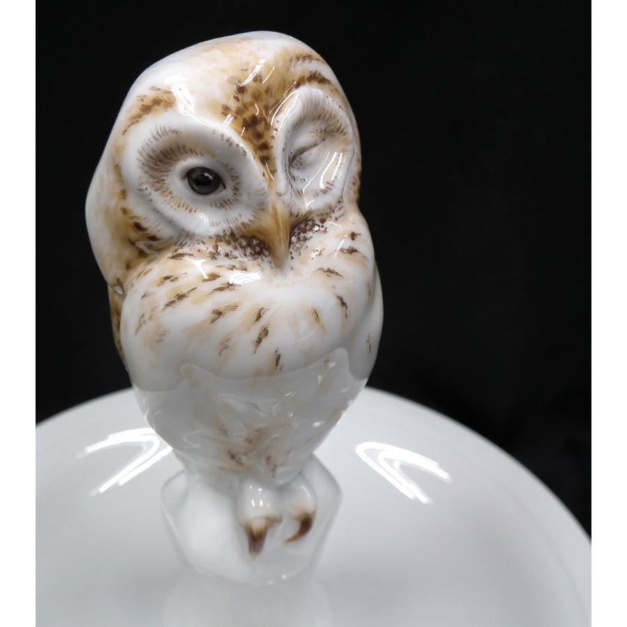 マイセン ガラス フクロウ セット 置物 サイン刻印 透明グラス Meissen