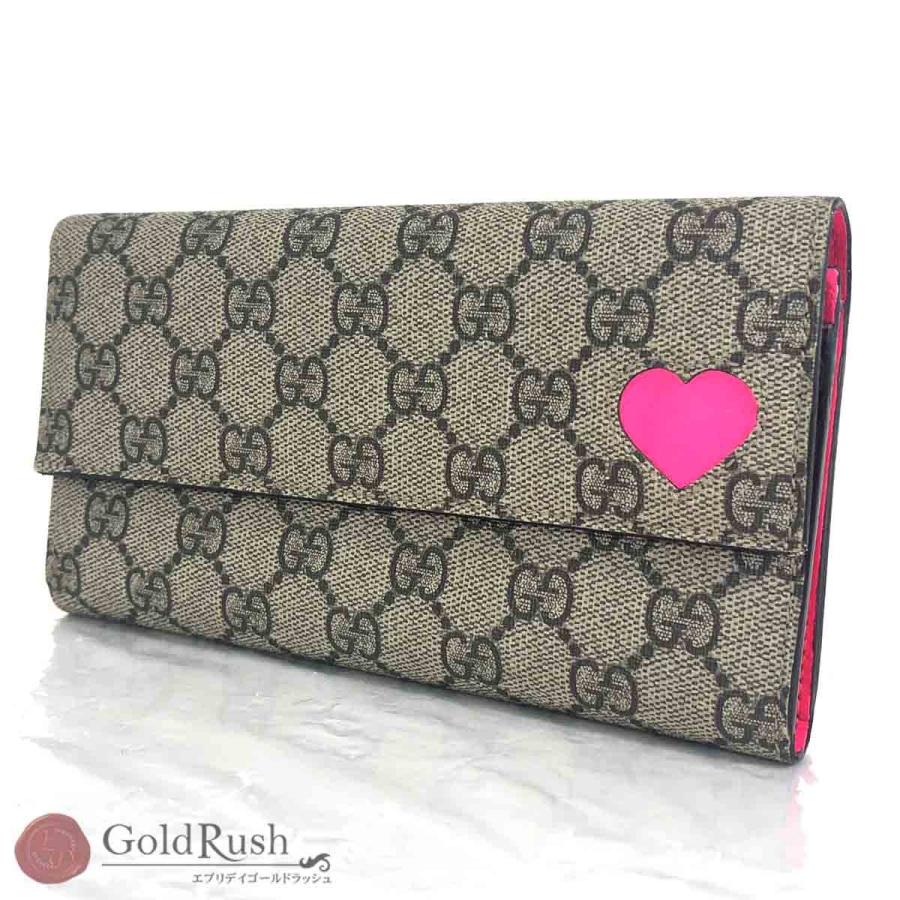 グッチ GUCCI GGスプリーム GGプラス PVC加工 ネオンハート ピンク