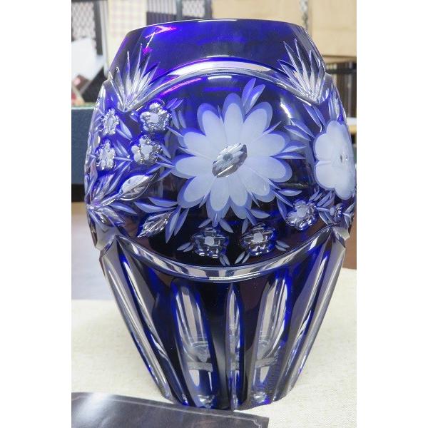 ELBE crystal コバルトブルー 花瓶 希少 ELBE crystal コバルトブルー