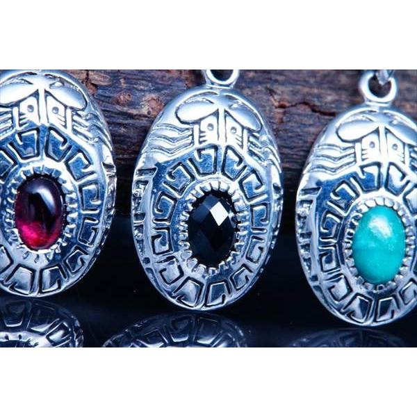 Indian Jewelry 天然石 ターコイズorオニキスorガーネット 水・旋風