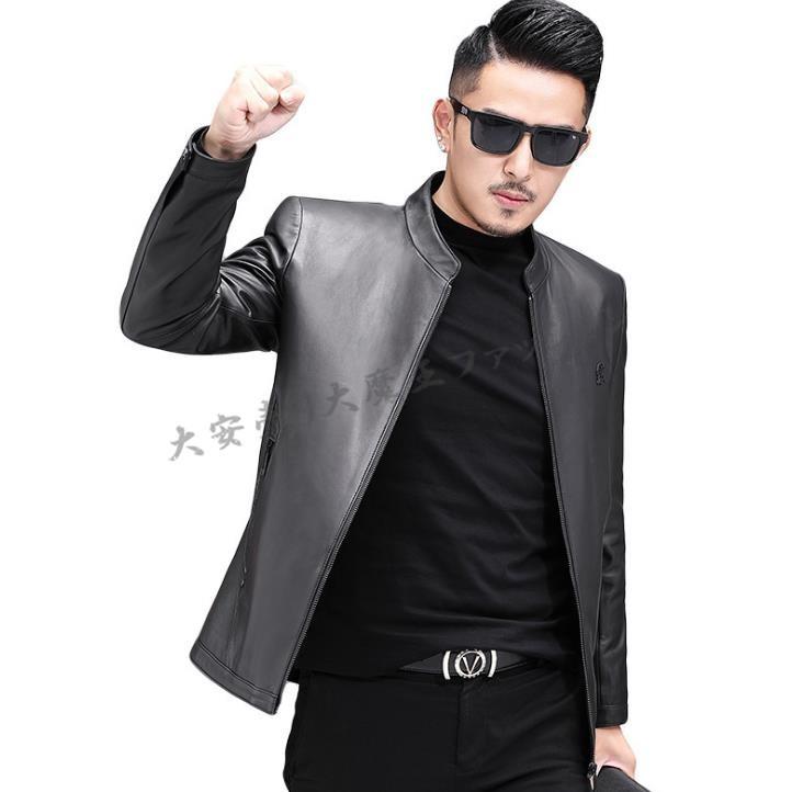 レザージャケットメンズ高級ラム革羊革防風防寒40代50代60代革