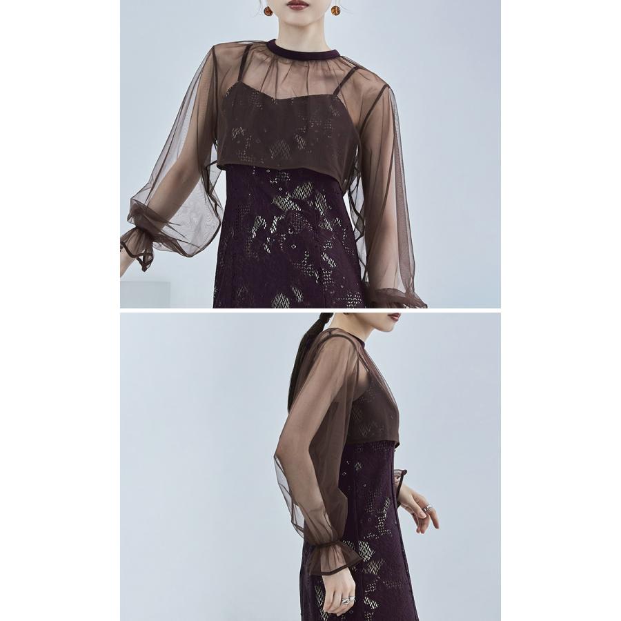 etoll.（エトル） 3wayシフォンボレロ&レースキャミドレス ワンピース