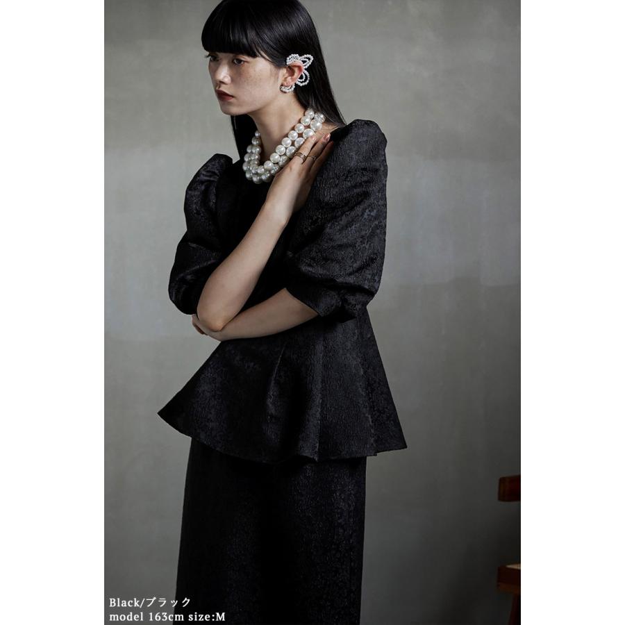 etoll.（エトル） フラワージャガードセットアップドレス ペプラム