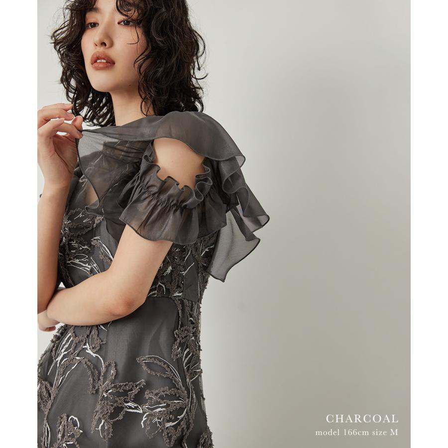 niana（ニアナ） フェザーフラワーフレアスリーブドレス パーティー