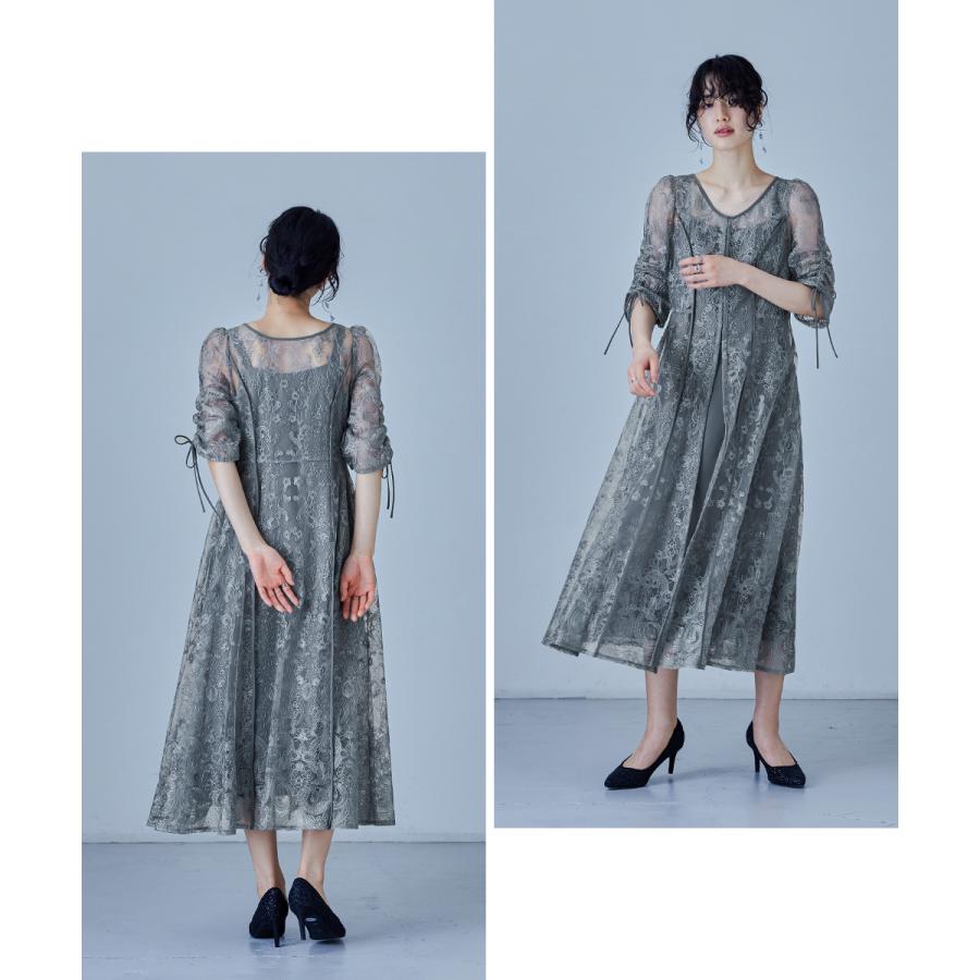 niana（ニアナ） 刺繍レースロングカーデキャミワンピセットドレス