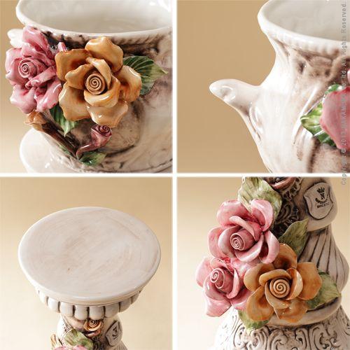 アンティーク調 輸入雑貨 ヴェローナ アクセサリーズ 陶製コラムポット