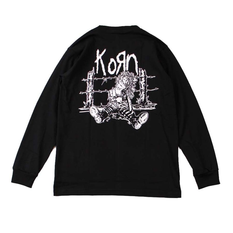 Tシャツ バンドTシャツ ロックTシャツ 長袖 (W) コーン KORN 1 BLK L/S