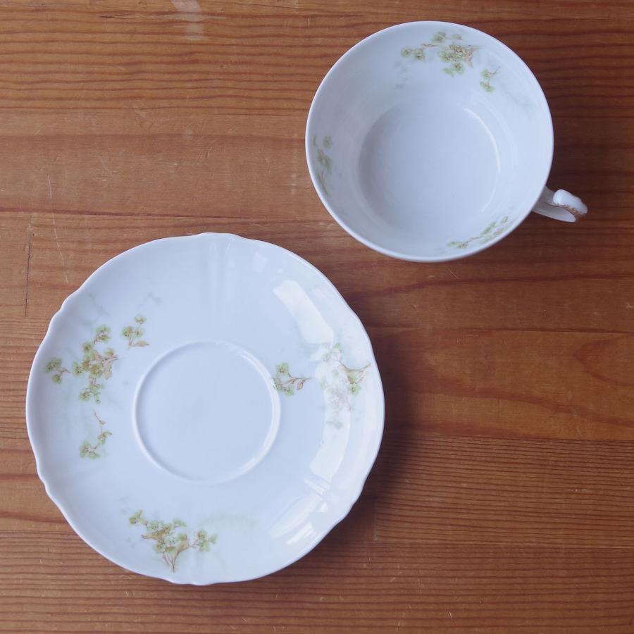 リモージュ セオドール アビランド グリーン 花柄 羽根 ティーカップ