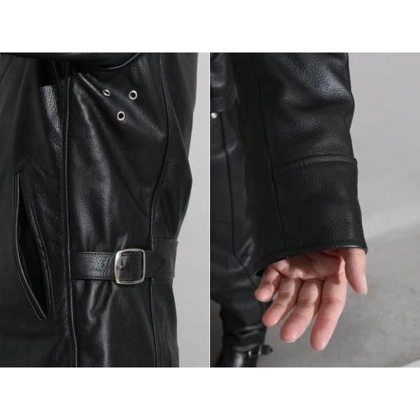 フリーダムレザー 本革 シングル ライダースジャケット メンズ レザー