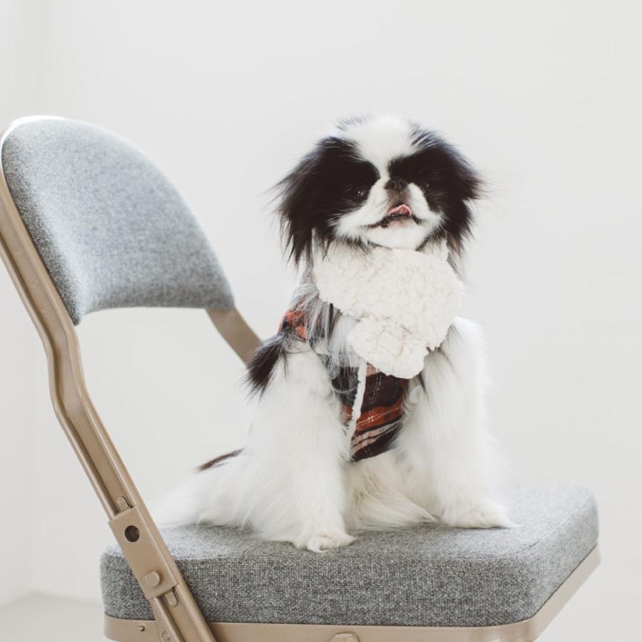 新品 犬服 free stitch リバーシブルジャケット マフラー セット