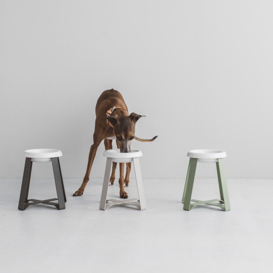 pecolo Food Stand S(hightall) 陶器浅型 フードボウルスタンド 犬
