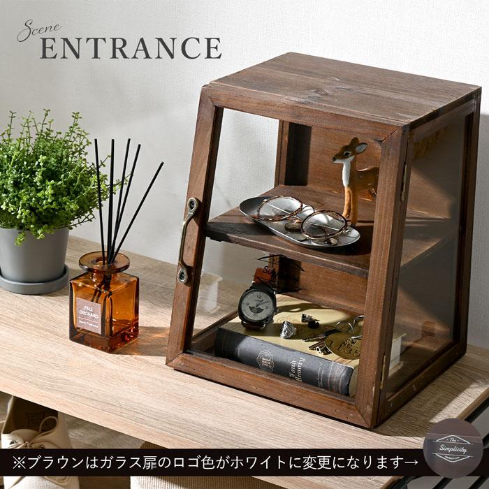 ガラスケース アンティーク 卓上 木製 ガラス 2段 ディスプレイラック