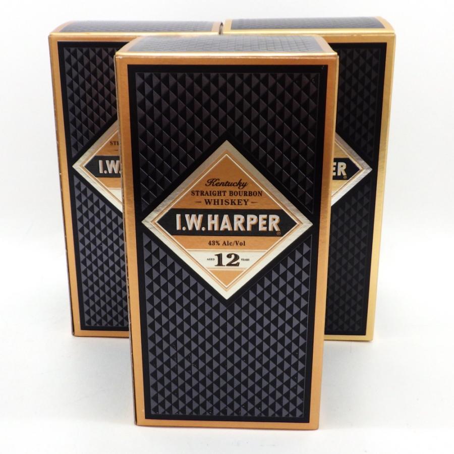 I.W.ハーパー 12年 バーボンウイスキー 43％ 750ml 計3本 (3) 未開栓