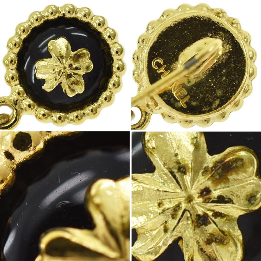 CHANEL パール風ドロップ付き クローバーピンブローチ CHANEL パール風