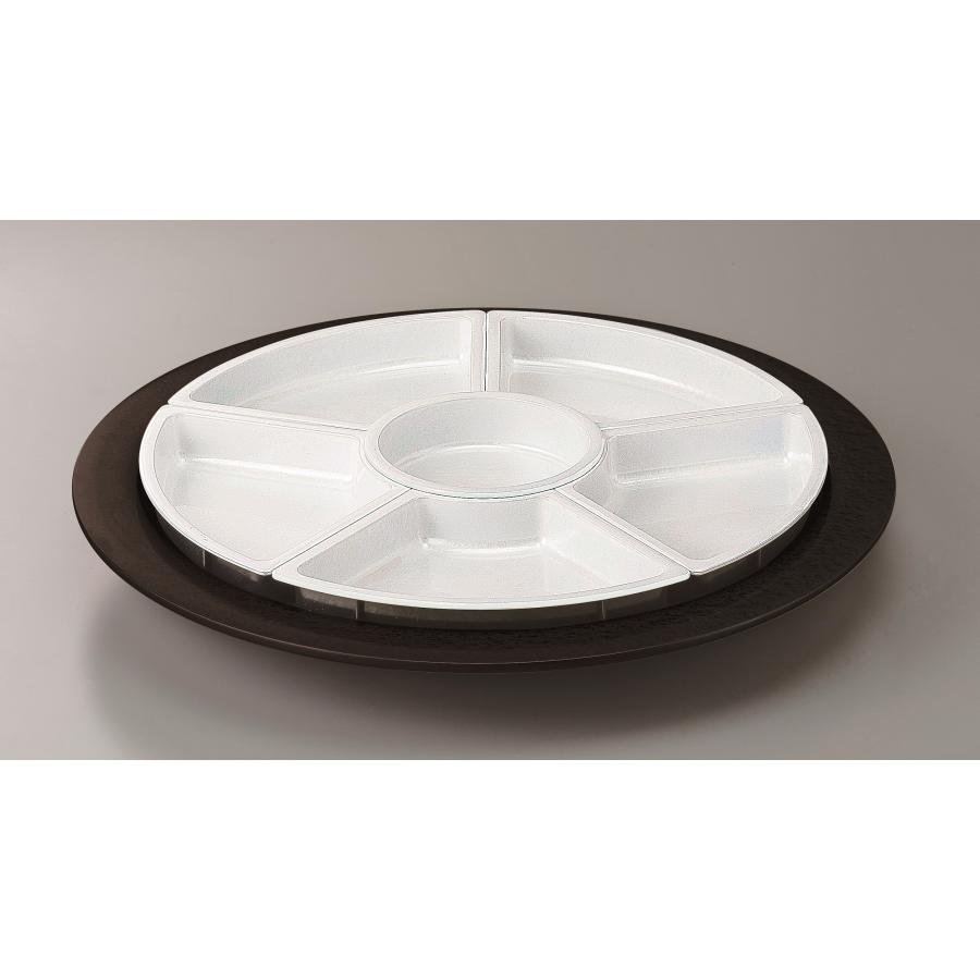 尺7寸 回転オードブル盛皿 黒・ホワイトアクア f8-394-6 : 料理道具の