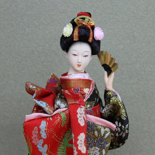 日本人形 ( 舞踊 舞妓 扇子/赤 ) RN-5053-851 23センチ 日本のお土産