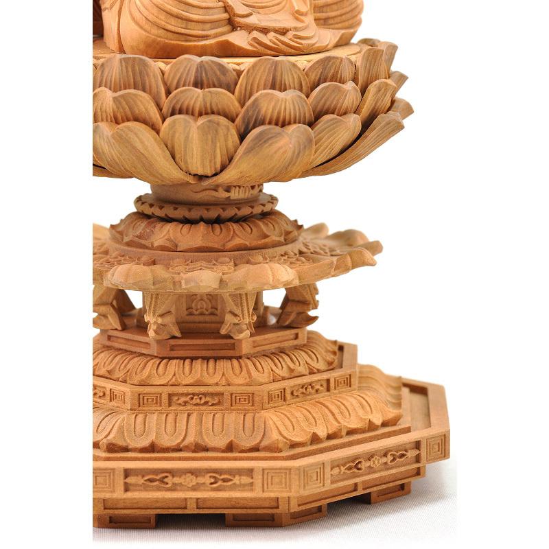 釈迦如来坐像 3寸 #325 像のみ 金彩有 お釈迦さま ◇白檀 木彫 仏像 釈迦