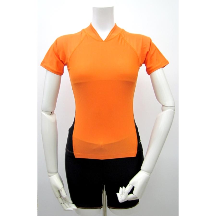 オレンジ水着半袖セパレート上下セット（大人用） SSW312・SSW311