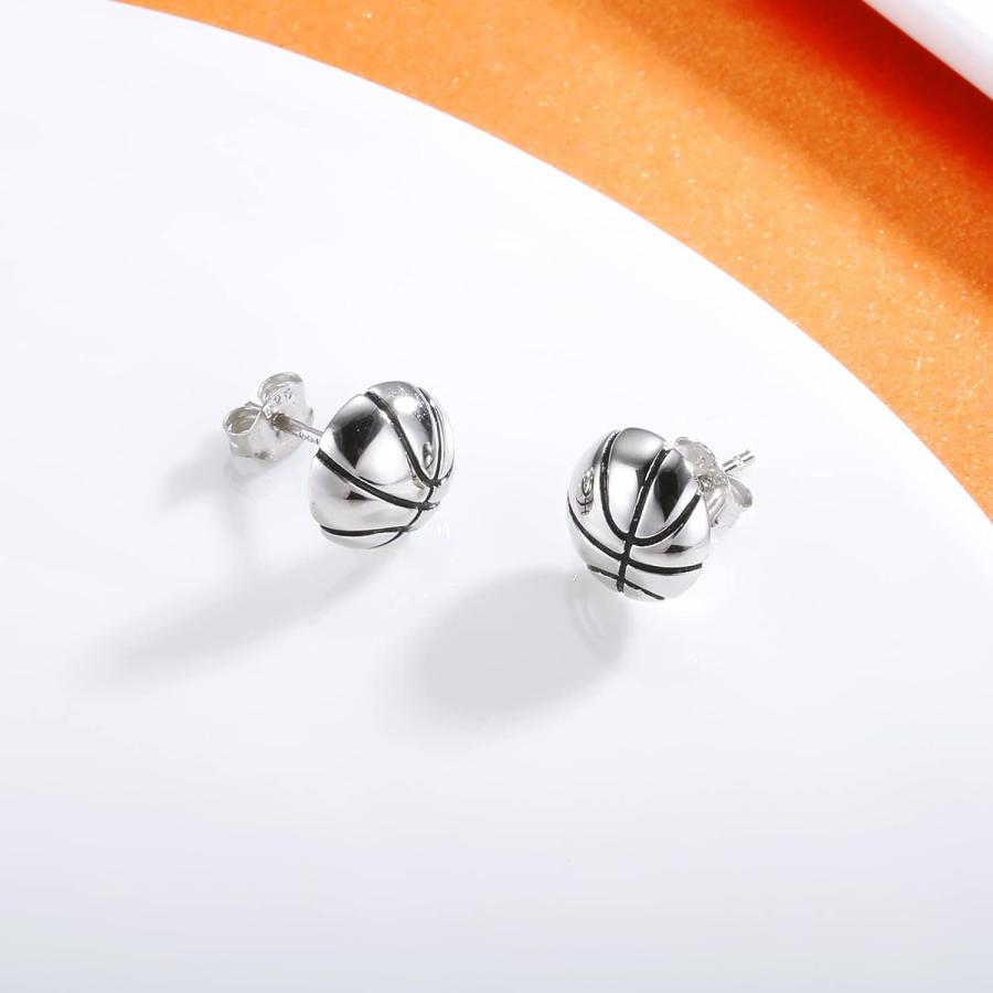 並行輸入品】925スターリングシルバー バスケットボールスタッドピアス