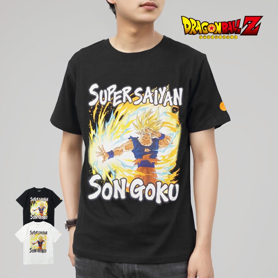 ドラゴンボール Z Tシャツ 悟空 超元気玉 半袖 黒 白 ブラック