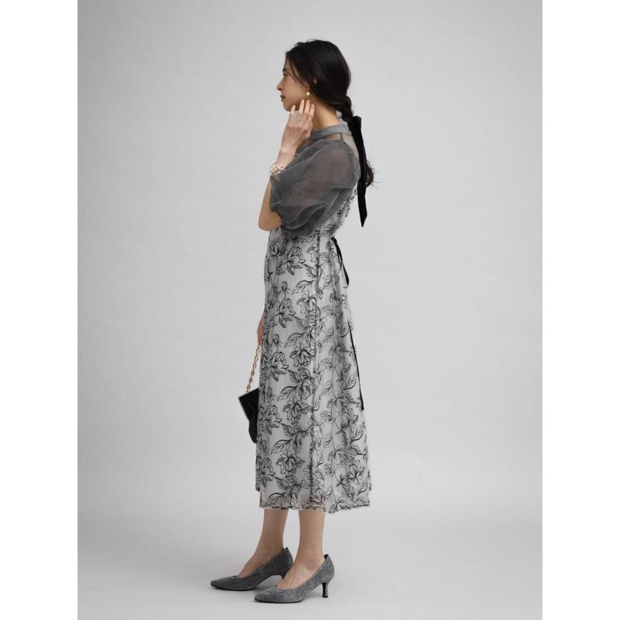 Petirobe バルーンスリーブフラワー刺繍ドレス : マルイ(丸井)Yahoo!店