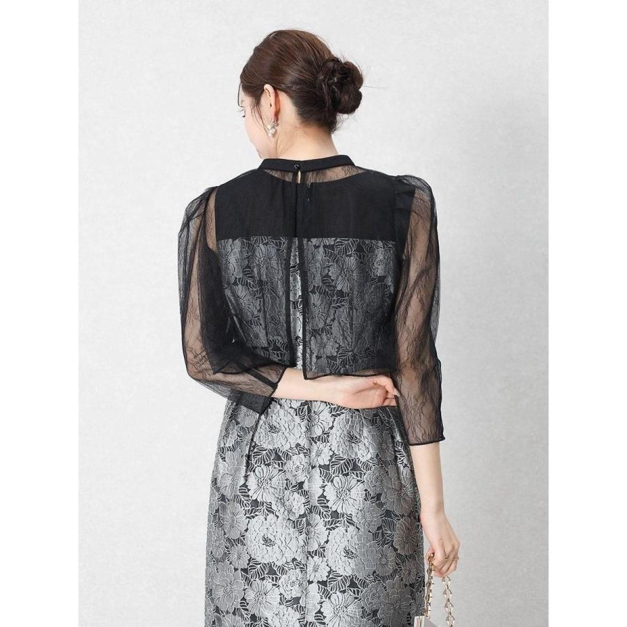 Rire fete（リルフェテ） フラワージャガードチュールレイヤードドレス