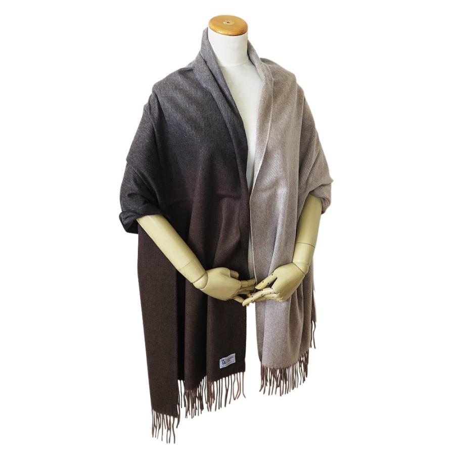 未使用】ジョンストンズ 大判 マフラー カシミヤ 100% Multi グラデ