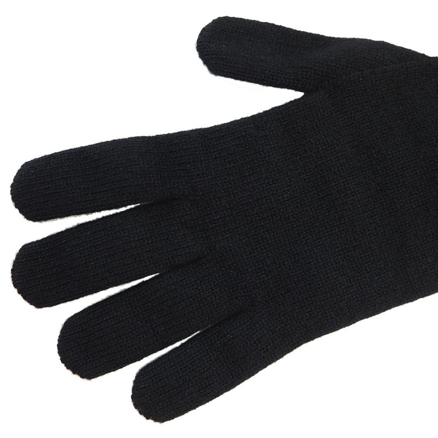 モンクレール☆上質ニット手袋！ユニセックスMサイズ／ブラックロゴ