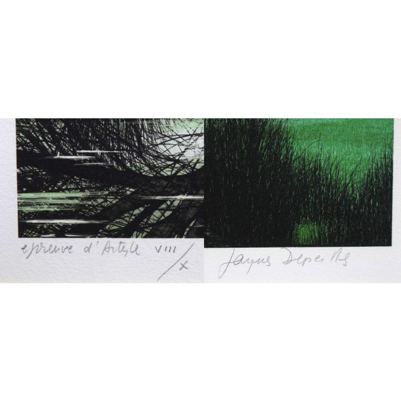 ジャックデペルト リトグラフ 「ジュネーブゴルフ場16番ホール