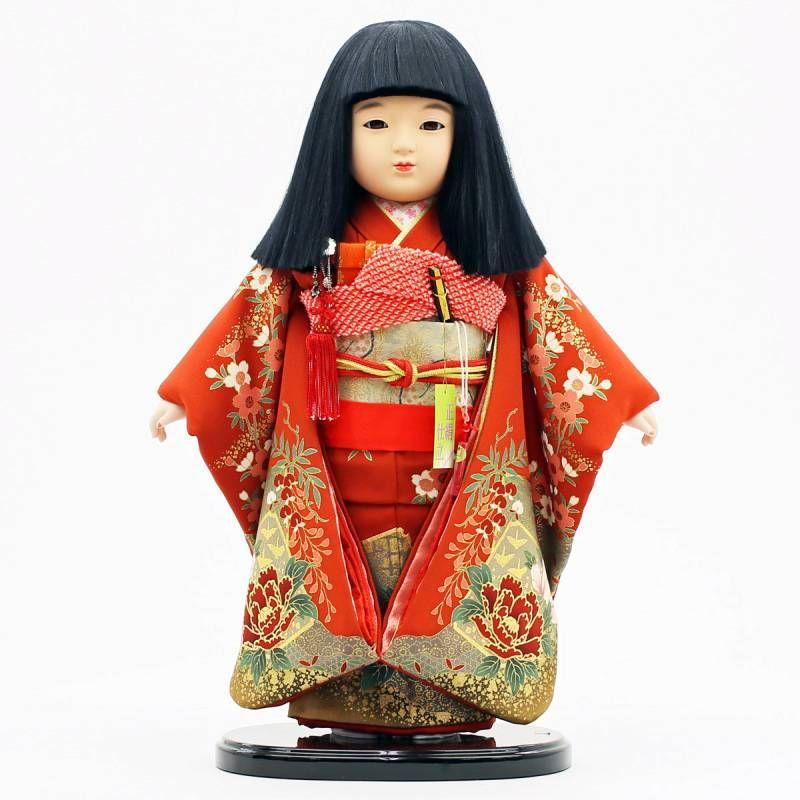 市松人形 カラフルな花柄着物