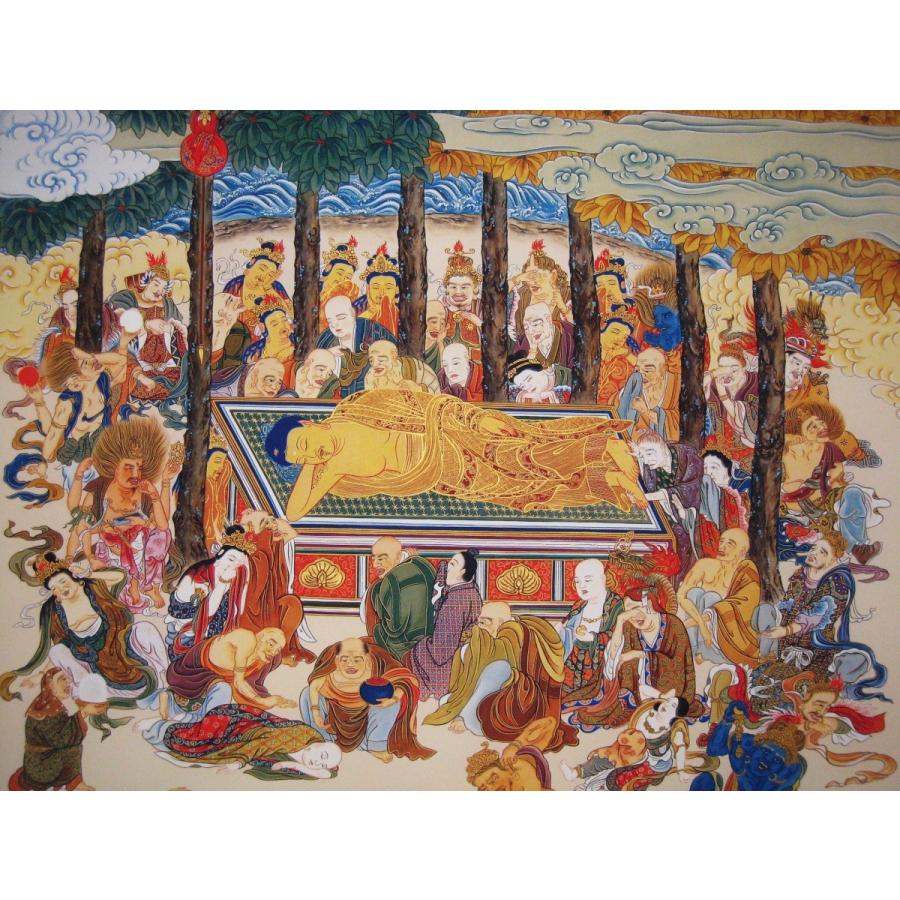 掛け軸 掛軸 釈迦涅槃之図 (工芸作品・新品) 三尺立 : 掛け軸の専門店