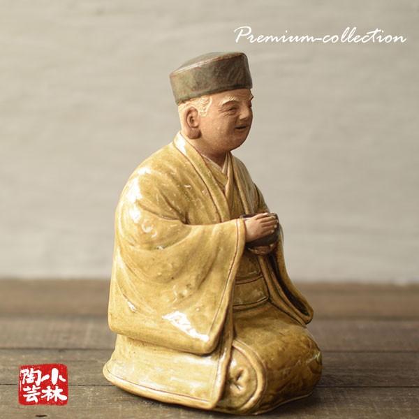 利休像曽風（加藤正明）陶人形署名桐箱入り