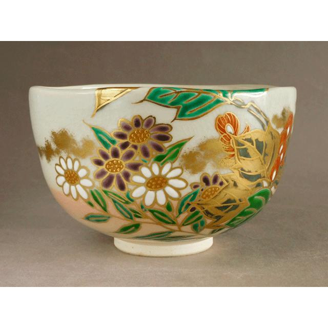 竜谷窯 宮川 香雲 色絵 金彩 秋草花文 茶碗 : 古美術植松 - 通販