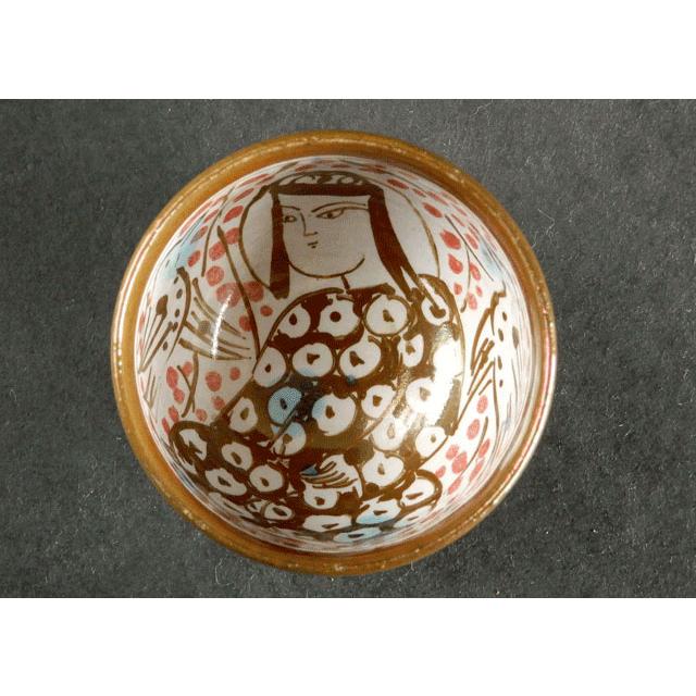 人間国宝 加藤 卓男 ラスター彩 人物文 酒杯 ぐい呑 : 古美術植松