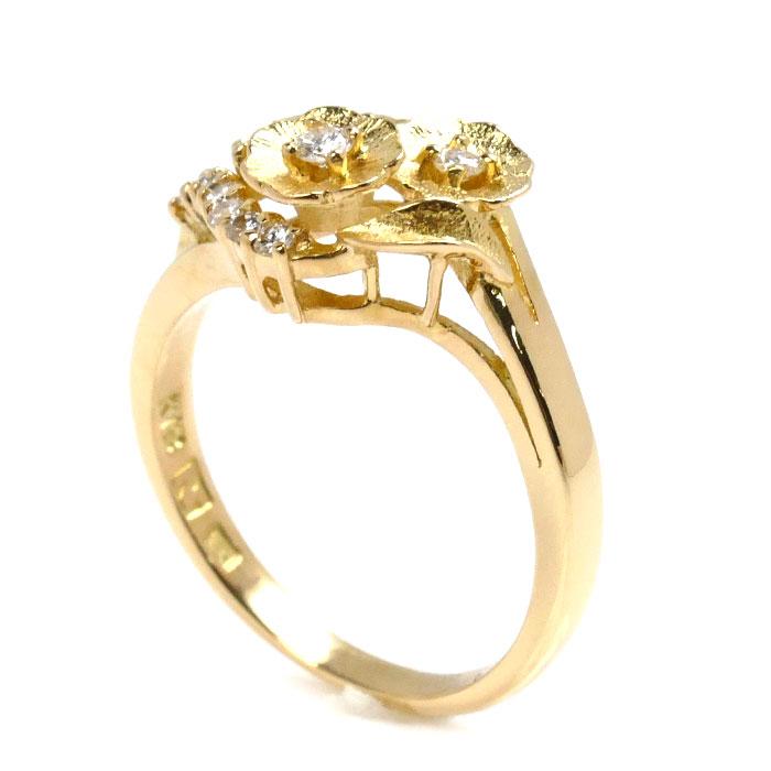 セイコージュエリー K18YG イエローゴールド フラワー リング・指輪