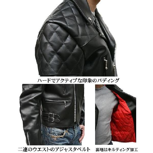 vintage ギミック ダブルジップ 牛革 シングルライダースジャケット 黒