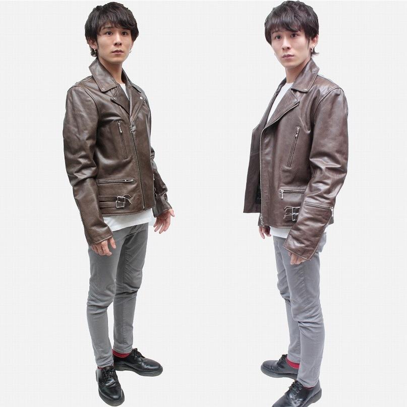 ダブルライダースジャケット 革ジャン レザージャケット メンズ 本革