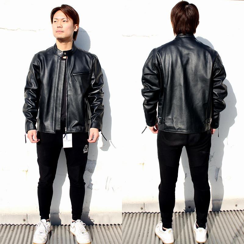 本革 牛革】シングルライダースジャケット メンズ レザージャケット 革
