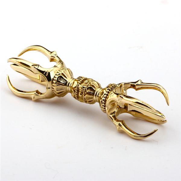 唐密真言宗 五鈷杵 大々型 砂張り響銅製 鋤彫仕様 密教法具 仏教 金剛