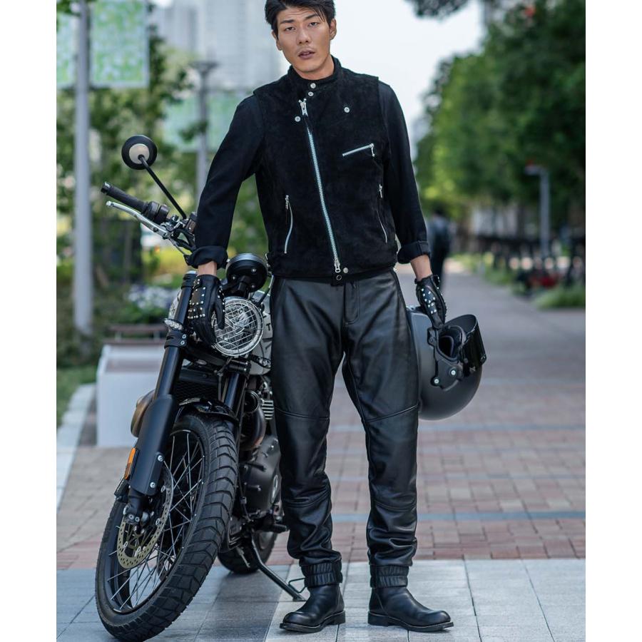 カドヤ（KADOYA） KADOYA LEATHER RIDERS VEST / スウェードブラック