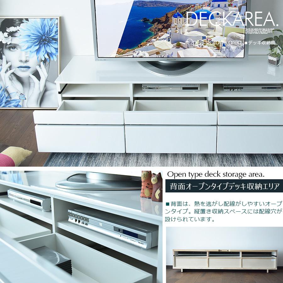 テレビボード 180cm ホワイト 光沢 艶 ハイグロス TVボード ロー
