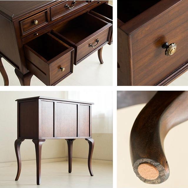 コンソール チェスト 猫脚 ヨーロピアン 90 アンティーク風 ブラウン