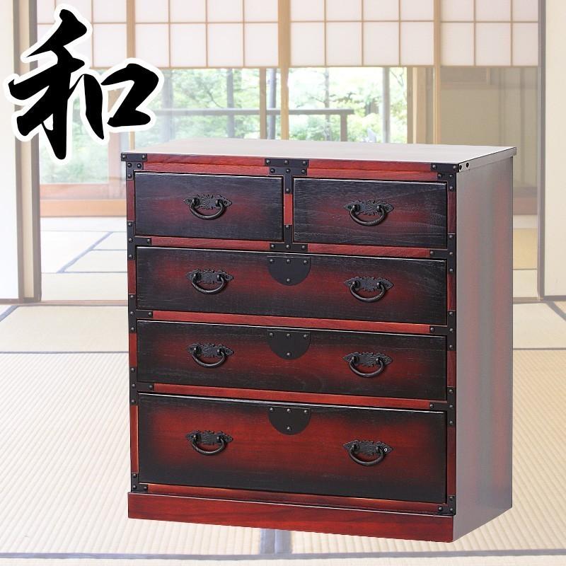 箪笥 引き出し 和風 昭和 レトロ 古風 桐 タンス たんす 完成品 桐箪笥
