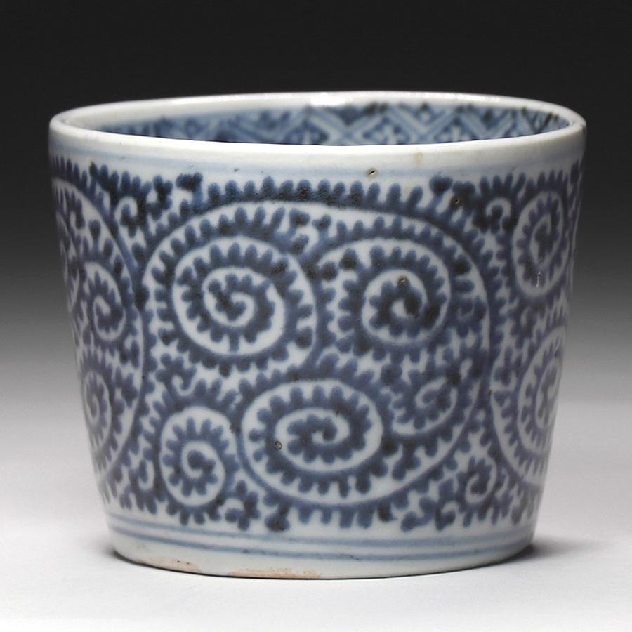 古伊万里そば猪口 蛸唐草紋 江戸後期 向付 古伊万里 染付 蛸